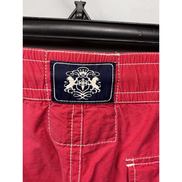 Express Swim Trunks Mens Small Red Pockets Embroidered Lined Retro - Picture 6 of 10